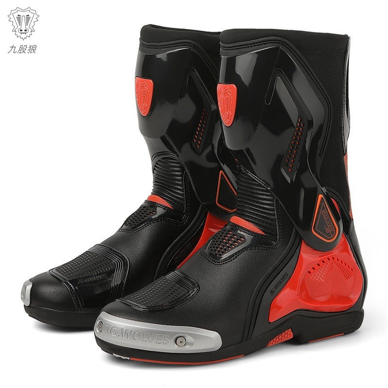Motorcycle Riding Boots Are Comfortable and Wear-Resistant, Track-Level Protective Boots, Motorcycle Anti-Fall Riding Boots, Motorcycle Rider Equipment