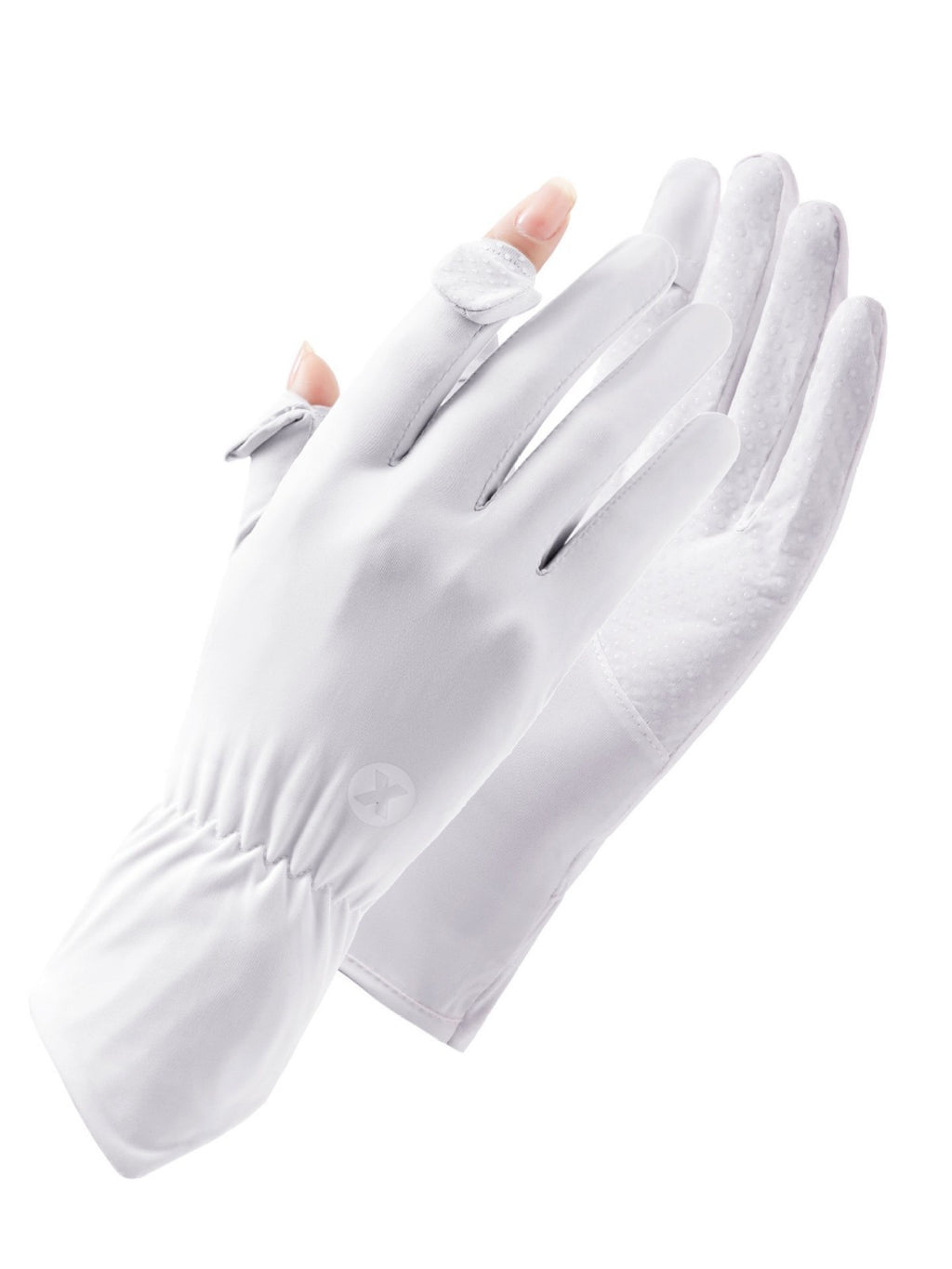 Ice silk sunscreen gloves spring and summer women's anti-ultraviolet non-slip breathable cool feeling long outdoor sunscreen gloves