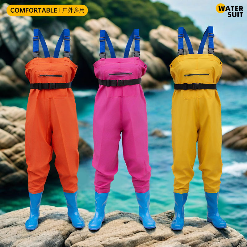 Women's Water Pants Children's Water-driven One-piece Wading Pants Rain Pants Rain Boots One-piece Water-playing Rain Clothes Water Pants