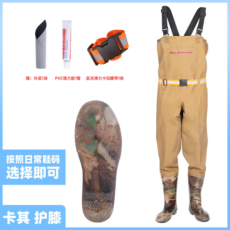 Wholesale water pants rain pants water shoes conjoined catch fish waterproof pants men and women fishing bust leather fork wading pants fishing suit