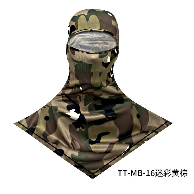 Summer Fishing Full Face Sun Protection Mask Outdoor Dustproof and Anti-Uv Hood Breathable Quick-Drying Sweat-Absorbent Cycling Hood