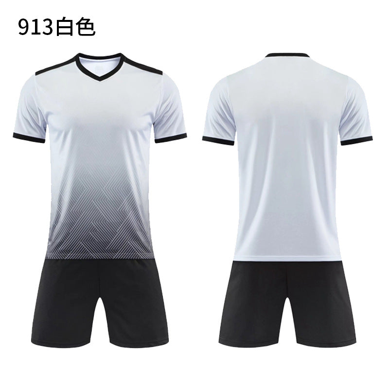 Football Uniform Set for Men and Women, Custom Printed Competition Team Uniforms, Breathable Training and Competition Uniforms, Children's Short-Sleeved Jerseys for Fans
