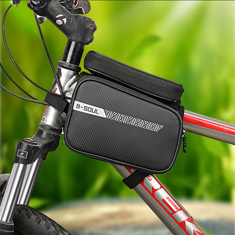 Bicycle bag front beam bag mountain bike bag mobile phone bag upper tube bag waterproof saddle bag riding equipment accessories
