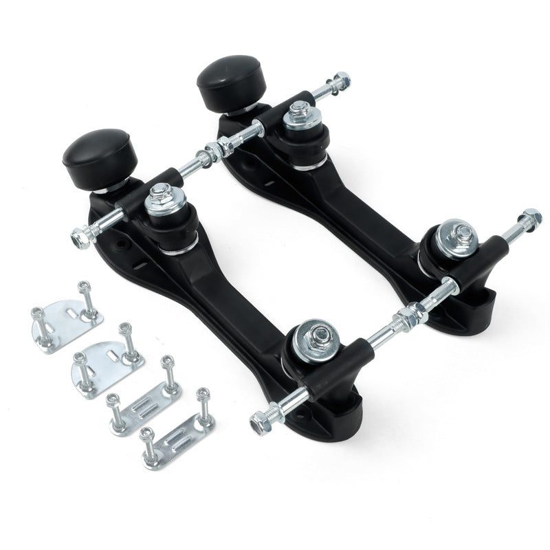 Double-row roller skates PP plastic base four-wheel roller skates triangle bracket skates bottom plate adjustable brake head