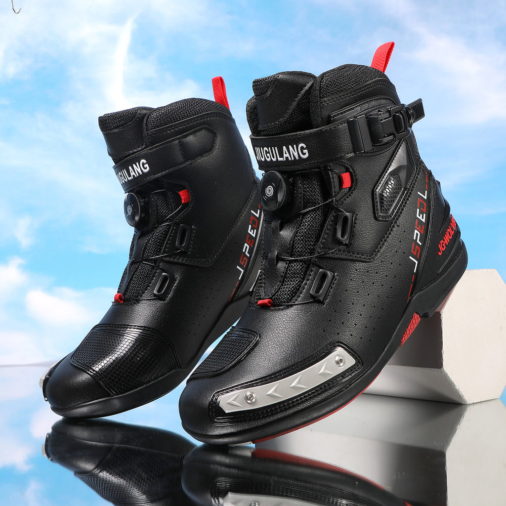 Waterproof Boots, Motorcycle Shoes, Motorcycle Boots, Non-Slip Mid-Top Rider Shoes, Riding Shoes, Motorcycle Shoes, Men's Motorcycle Travel Shoes