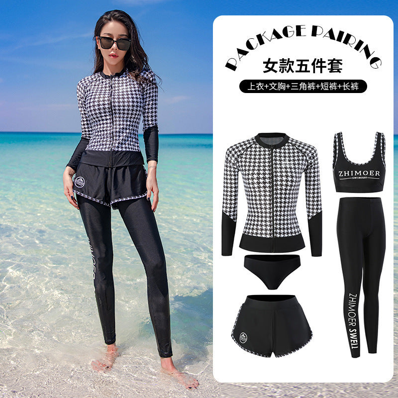 Diving suit women's new couple anti-DDoS swimsuit split long-sleeved trousers quick-drying surfing snorkeling suit jellyfish suit men
