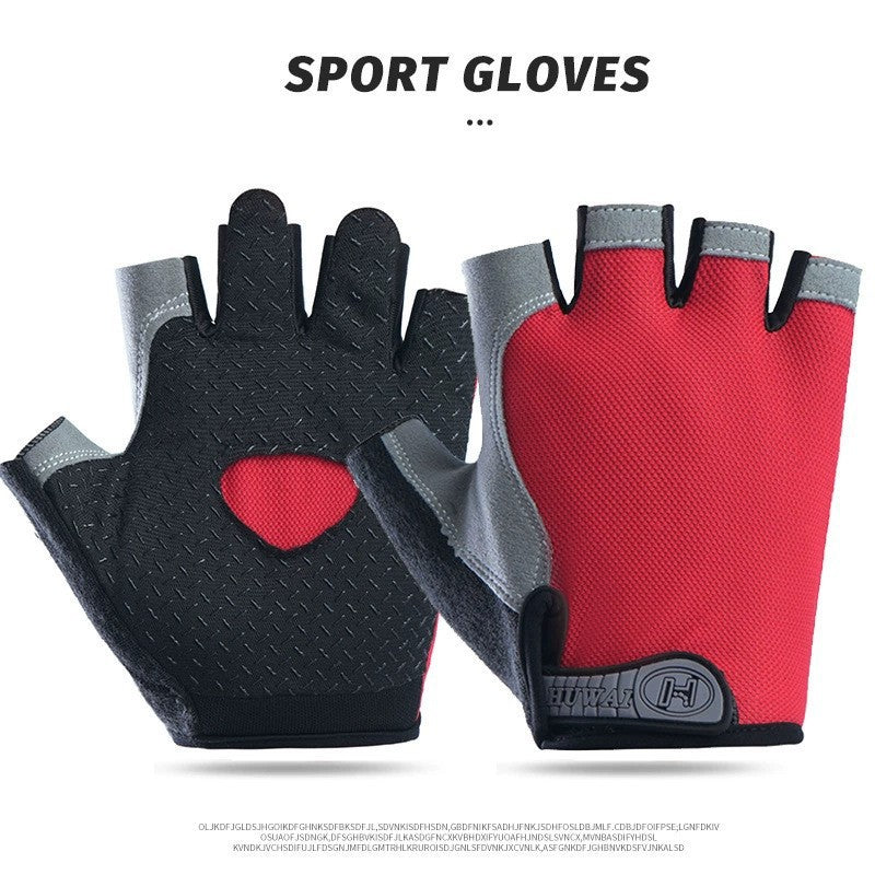 Cycling Gloves Fitness Half-Finger Spring and Summer Men's and Women's Mountain Bike Short-Finger Non-Slip Shock-Absorbing Breathable Quick-Drying