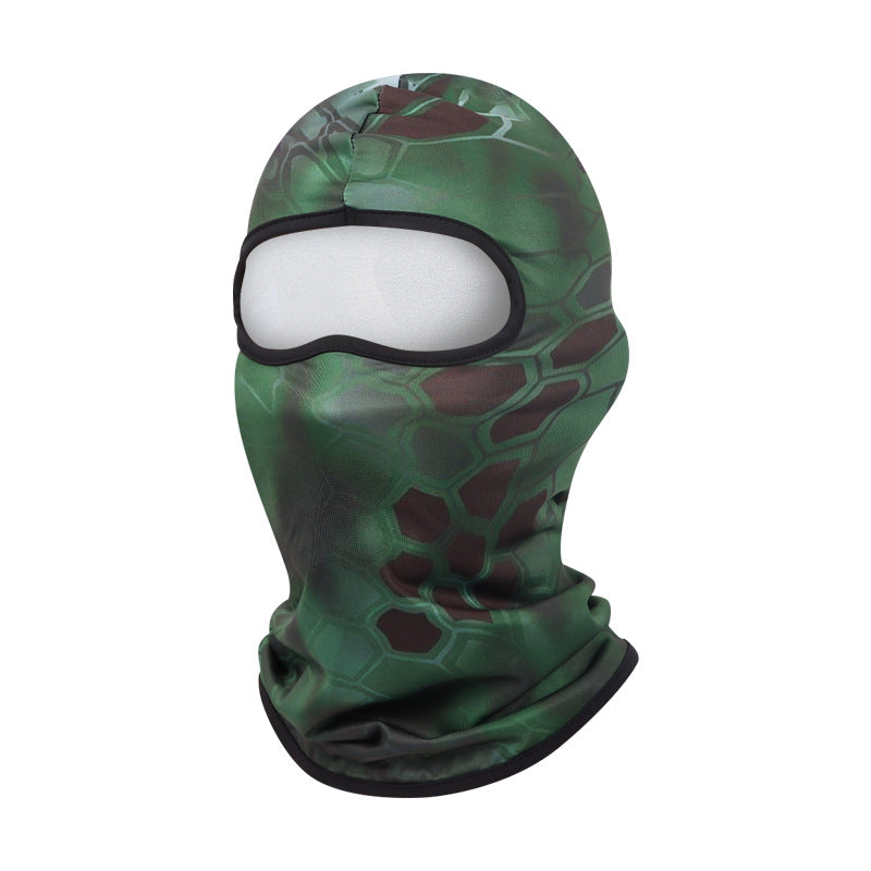 Cross Border Outdoor Camouflage Python Print Balaclava Hat Riding Headgear Summer Tactical Army Fan Face Cover