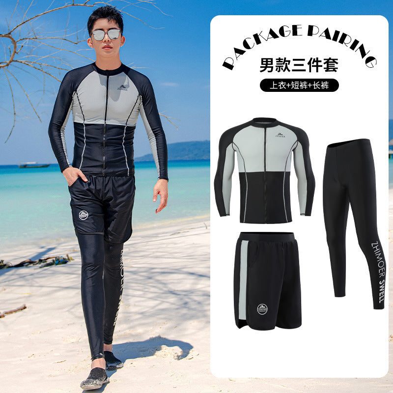 Diving suit women's new couple anti-DDoS swimsuit split long-sleeved trousers quick-drying surfing snorkeling suit jellyfish suit men