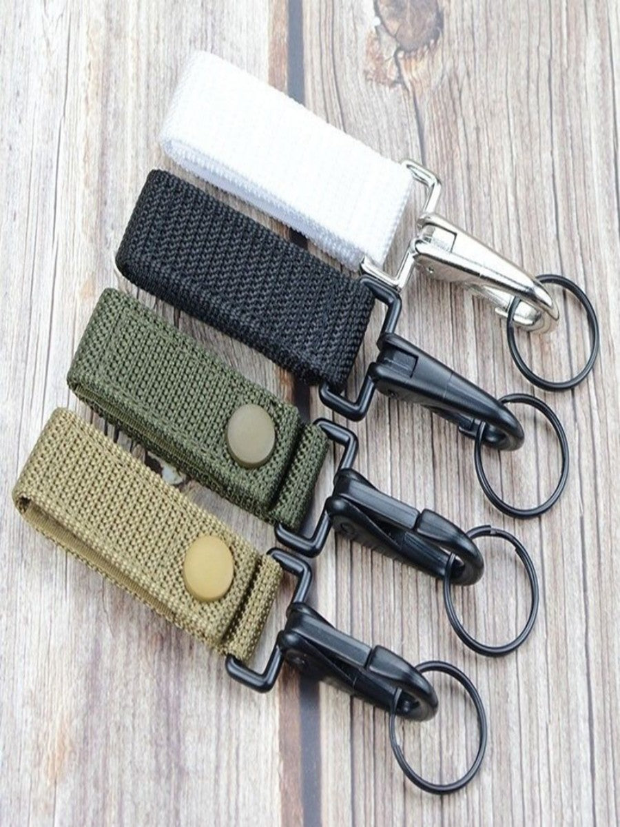 Outdoor Multifunctional Climbing Nylon Ribbon Keychain Hanging Buckle Hiking Camping Portable Clip CS Real Belt Buckle