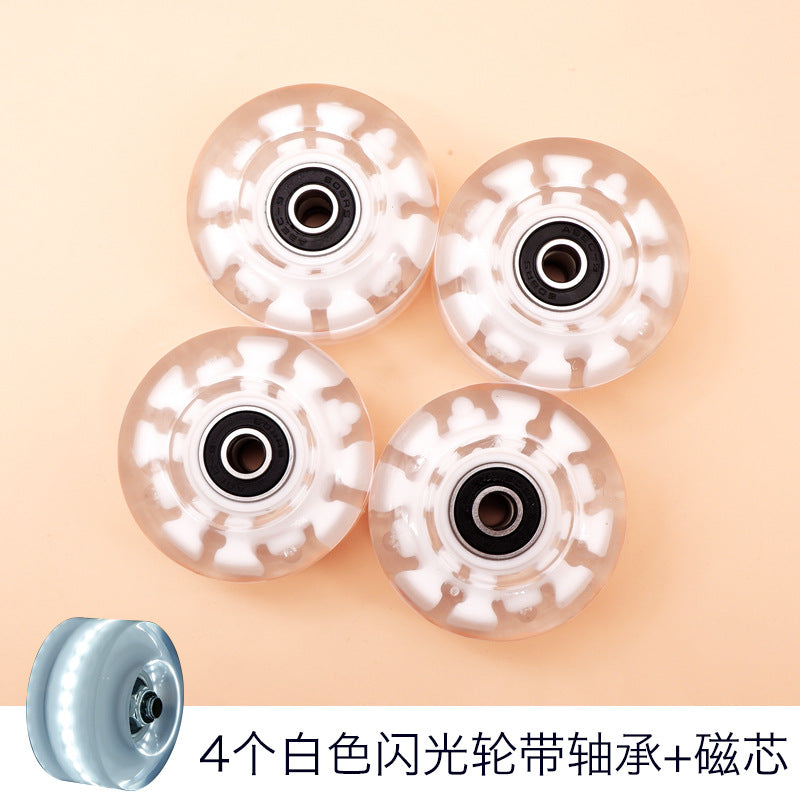 Double-row roller skates luminous wheel four-wheel skates skateboard universal transparent flash wheel skating rink roller skate wheel