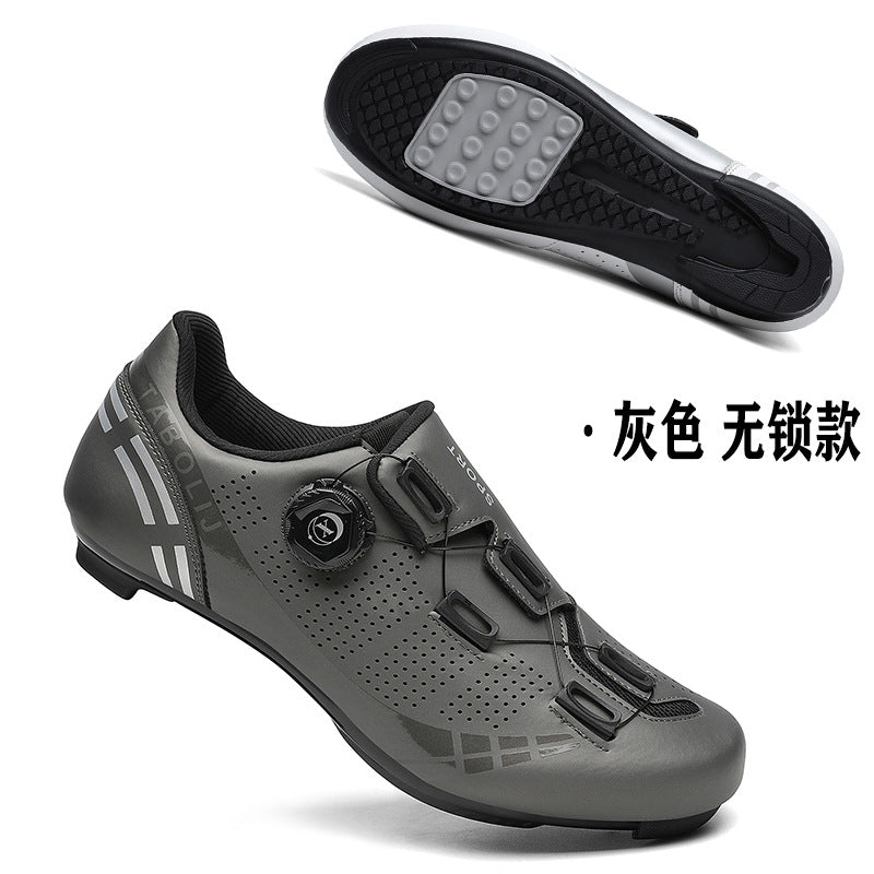 Road bike lock shoes hard bottom factory direct men's and women's mountain bike bicycle shoes lockless cycling shoes lock pedal suit