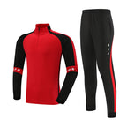2024 autumn and winter football uniform half zipper long sleeve coat children's adult training clothing suit sports appearance clothing fleece-lined