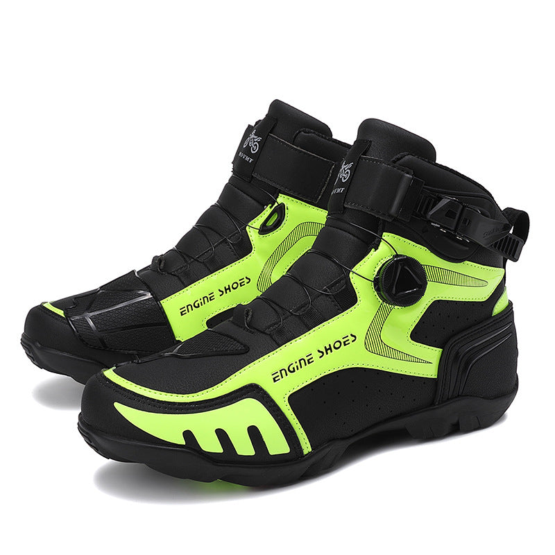 Cross-Border Large Size Motorcycle Shoes Men's Knight Shoes Racing Short Boots Non-Slip Outdoor Sports Motorcycle Riding Equipment Motorcycle Riding