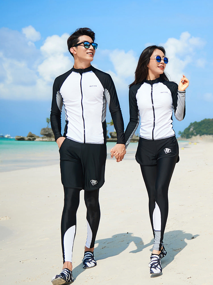 Sun Protection Quick-Drying Diving Suit Split Long-Sleeved Long Pants Swimwear Jellyfish Suit Couple Warm Men's Swimwear Women's Surfing Suit