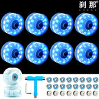 6 lights double row roller skates transparent flash wheel four-wheel roller skate universal PU light-emitting wheel indoor outdoor wheel