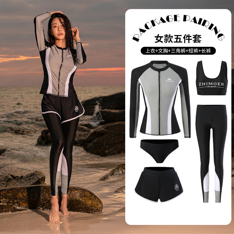 Diving suit women's new couple anti-DDoS swimsuit split long-sleeved trousers quick-drying surfing snorkeling suit jellyfish suit men