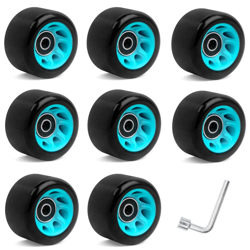Double-row roller skates wear-resistant carpool four-wheel skates high hardness speed pulley roller skates skateboard universal Pu wheel