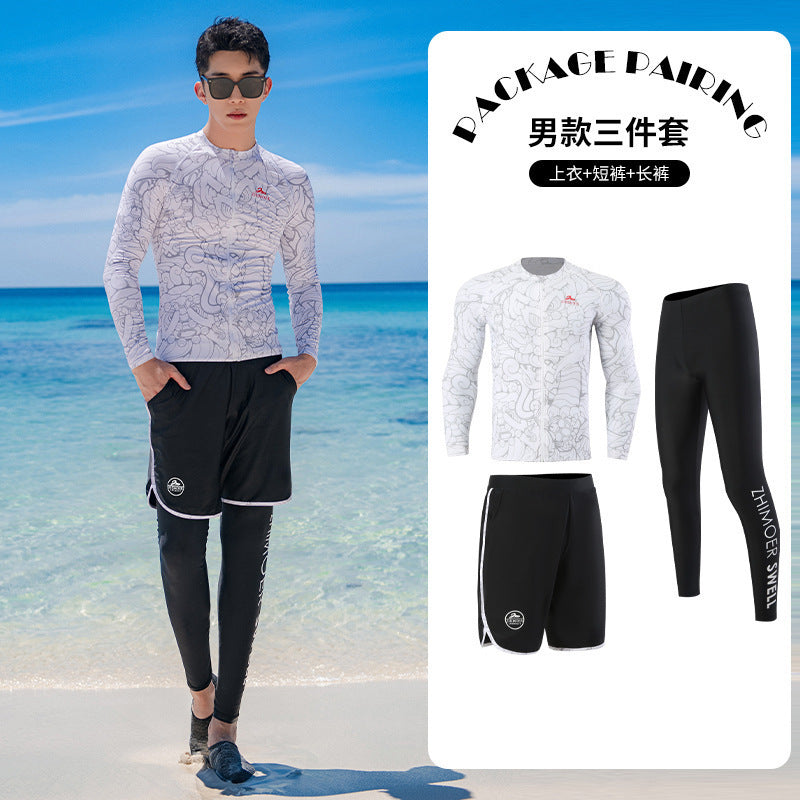 Diving suit women's new couple anti-DDoS swimsuit split long-sleeved trousers quick-drying surfing snorkeling suit jellyfish suit men