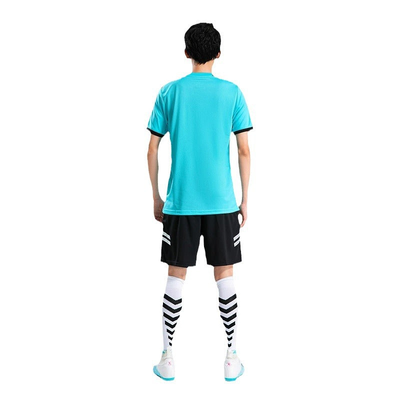 Quick-drying football referee uniform suit men's printed team uniform adult Referee Jersey student competition equipment football uniform summer