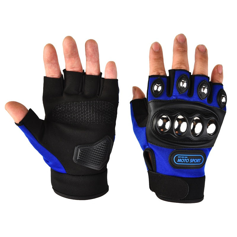 Summer Half-finger Motorcycle Gloves Riding Half-finger Breathable Motorcycle Racing Wear-resistant Non-slip Anti-fall-resistant Motorcycle Gloves for Men