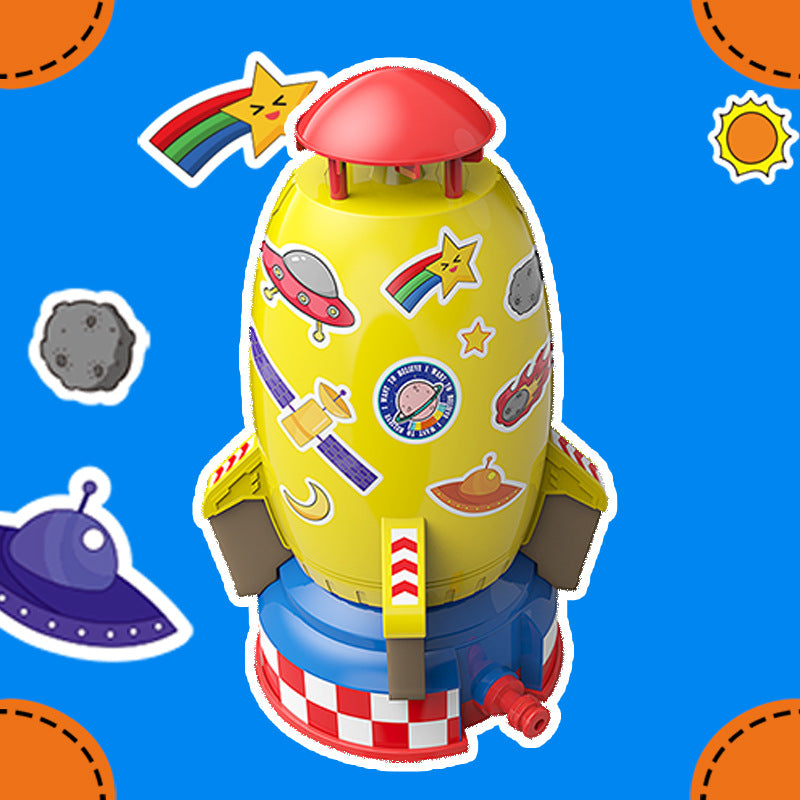 Cross-border new e-commerce space rocket sprinkler children's outdoor water pressure lift rotating water spray water toys