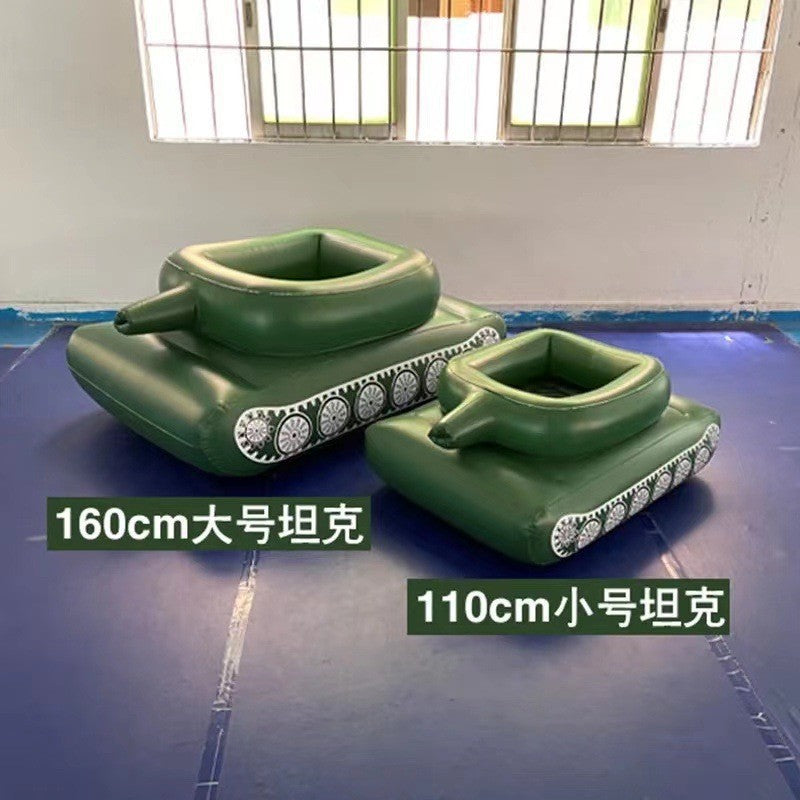Factory Direct Sales Inflatable Water Spray Tank Water Battle Toy Tank Pool Party Water Spray Car Swimming Ring