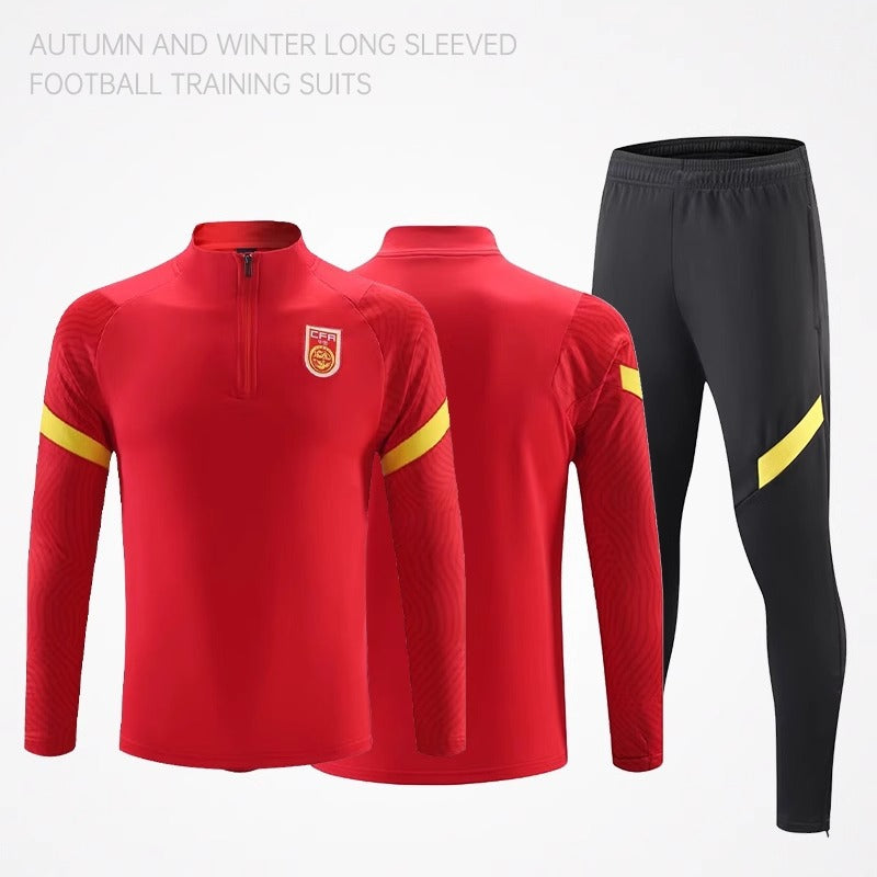 Football Training Clothing suit Men's Jersey Long Sleeve Winter Competition Team Clothing Adult Children's Jersey appearance uniform Football uniform