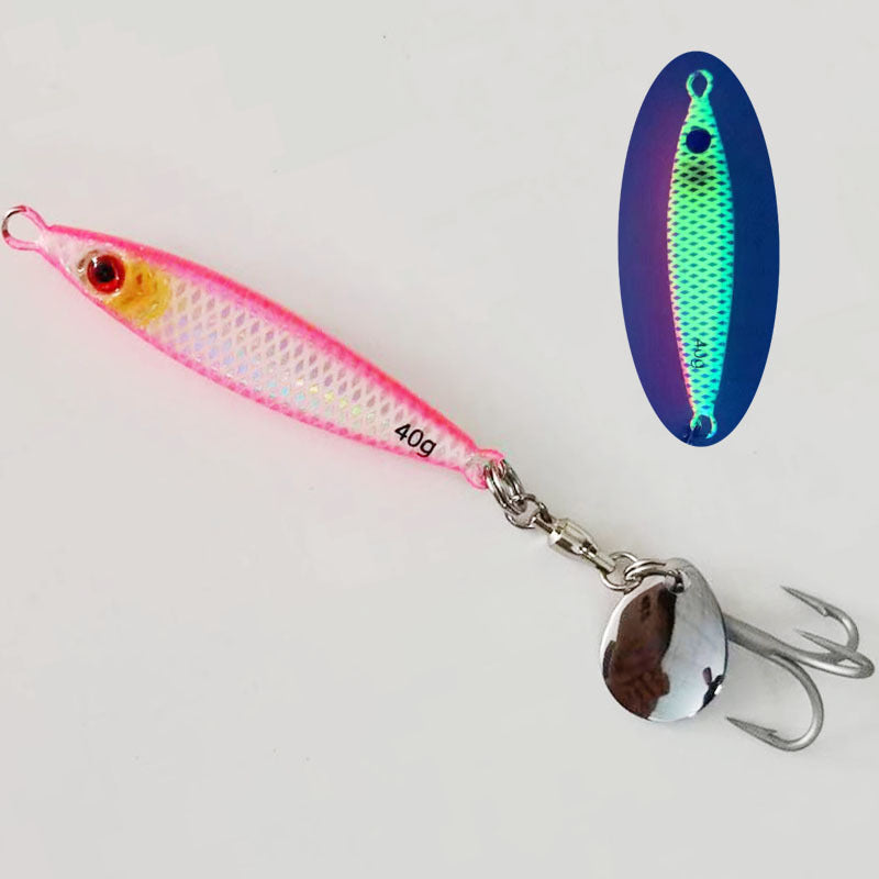 Spanish mackerel iron plate small fat man iron plate luya bait speed sink with sequin hook mackerel cannonball yellow bonito sea fishing shore throwing boat fishing