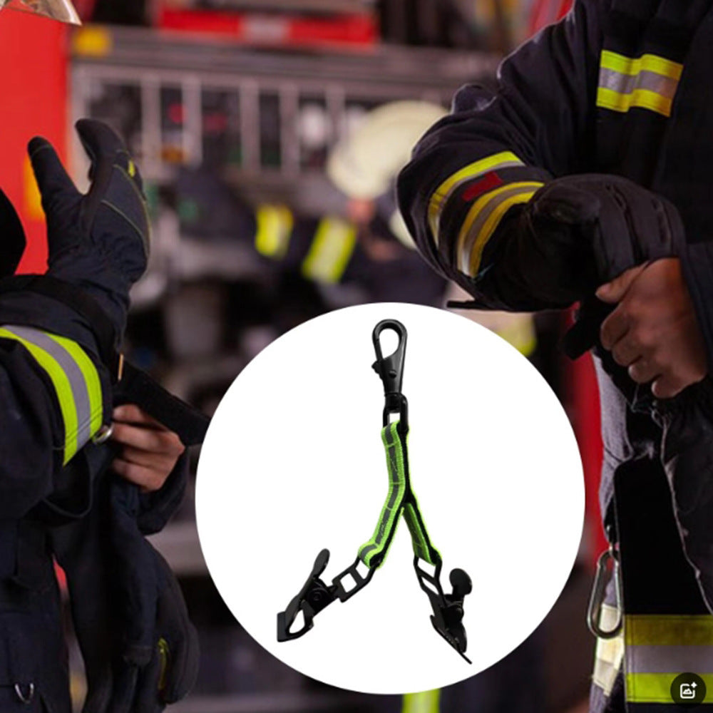 Cross-border fire gloves clip support with reflective nylon webbing firefighter gloves strap nylon webbing buckle