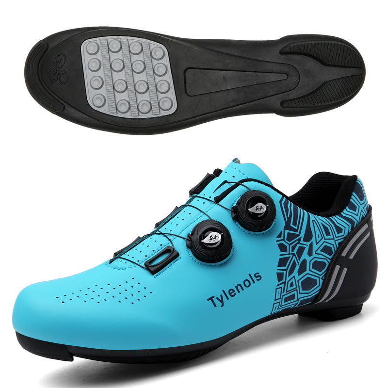 Road Mountain Men's and Women's Locked Bicycle Lockless Shoes Hard Sole Spinning Bicycle Riding Shoes Gym Black