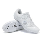 2025 Summer Pure White Road Bike Lock Shoes Set Breathable Men's and Women's Outdoor Cycling Shoes Lockless Cycling Shoes Large Size