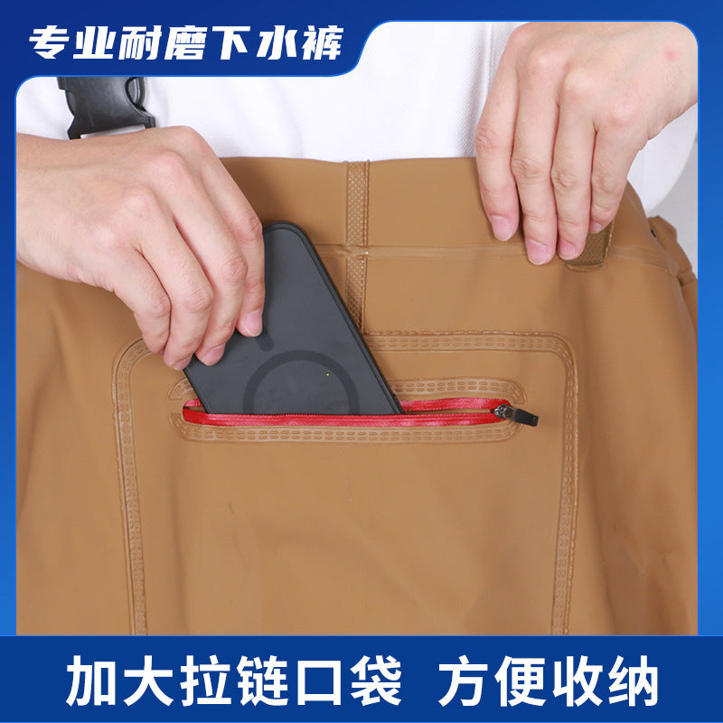 Wholesale water pants rain pants water shoes conjoined catch fish waterproof pants men and women fishing bust leather fork wading pants fishing suit