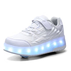 Children's heloo shoes summer two-wheel pulley shoes rechargeable invisible wheels adult skates source factory direct sales