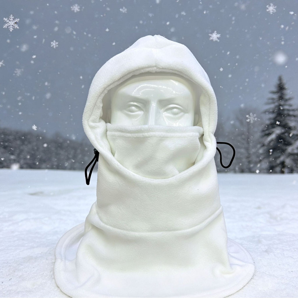 Double-Button Warm Windproof Face Mask Winter Cold-Proof and Frost-Proof Headgear Face Protection Skiing Cycling Neck Warmer Fleece-Lined Thickened for Warmth