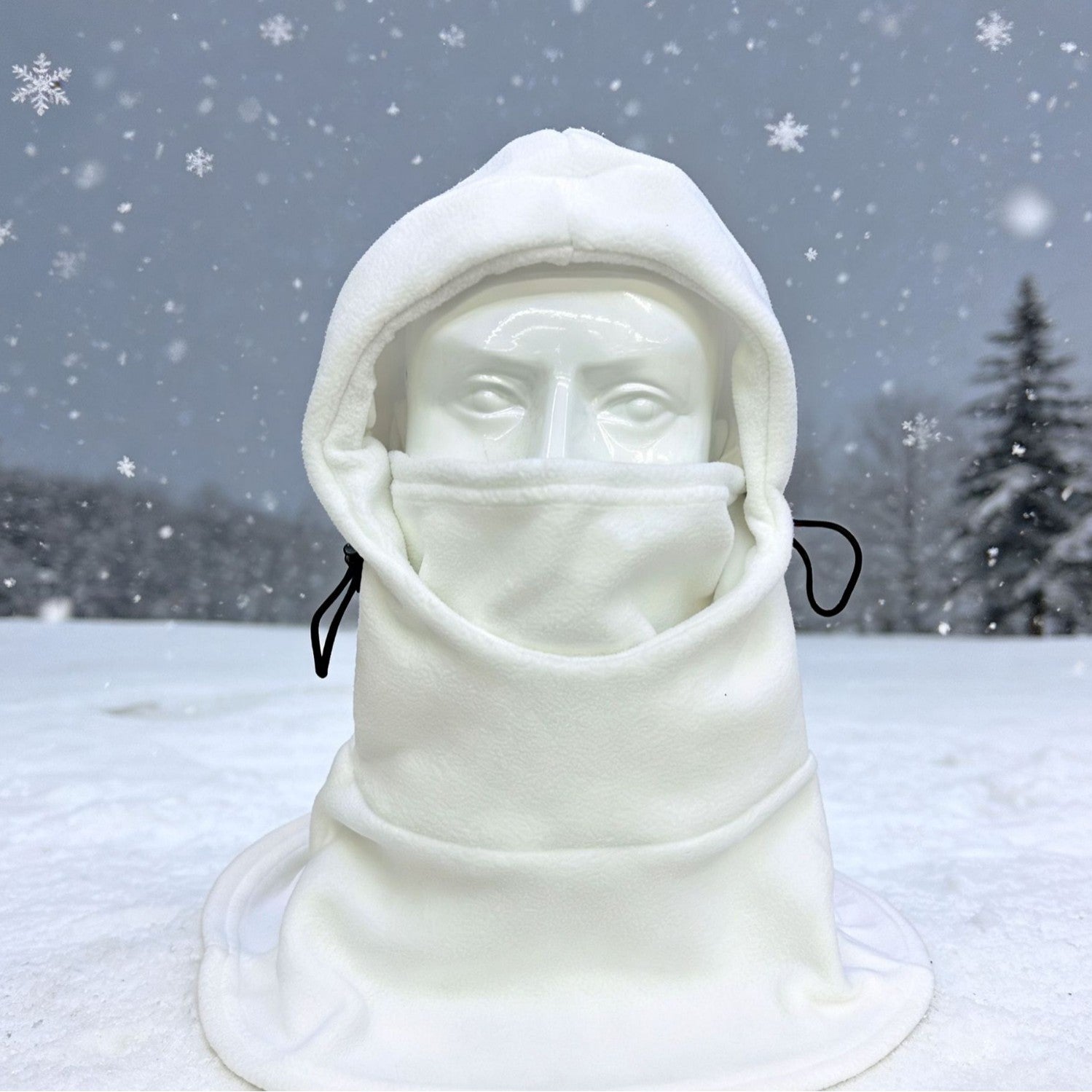 Double-Button Warm Windproof Face Mask Winter Cold-Proof and Frost-Proof Headgear Face Protection Skiing Cycling Neck Warmer Fleece-Lined Thickened for Warmth