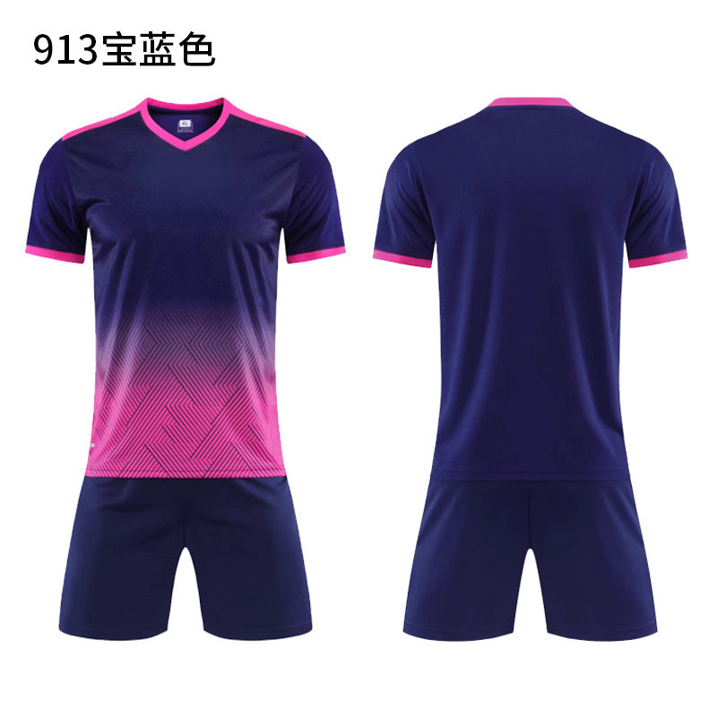 Football Uniform Set for Men and Women, Custom Printed Competition Team Uniforms, Breathable Training and Competition Uniforms, Children's Short-Sleeved Jerseys for Fans
