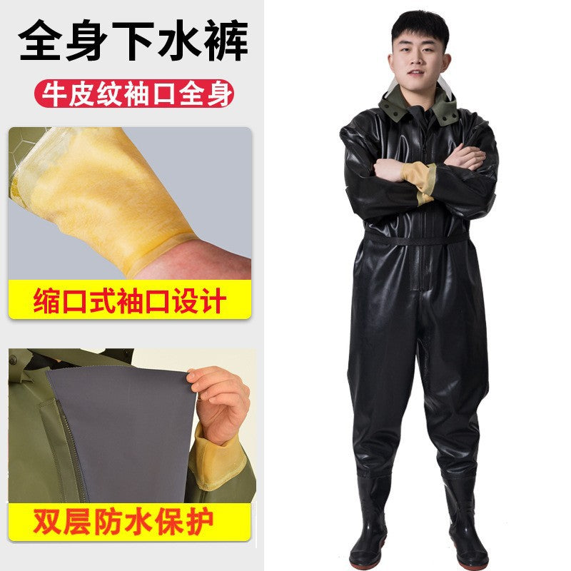 Wholesale full body water pants outdoor wear-resistant one-piece wading pants fishing digging lotus root fishing