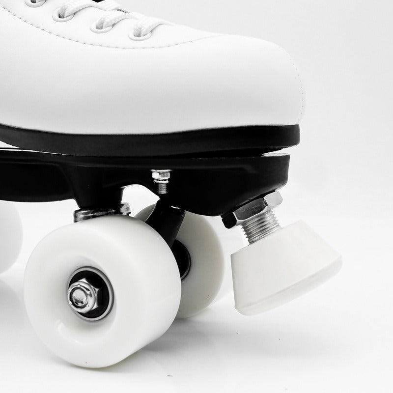 Double-row roller skates adjustable rubber brake head four-wheel roller skates point ice skates wear-resistant brakes