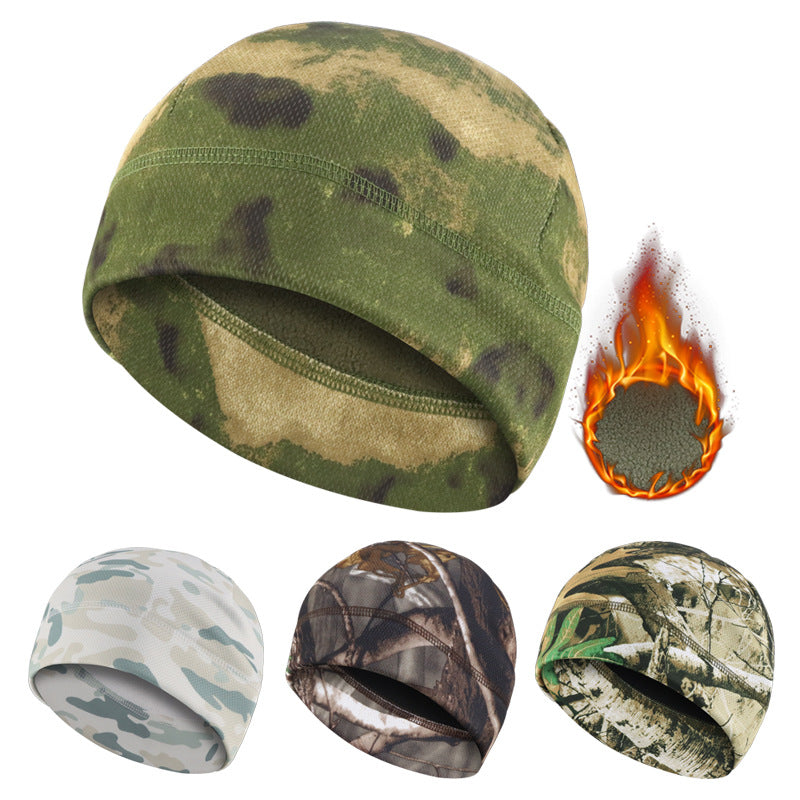 Winter Warm Hat Thickened Hood Outdoor Cycling Windproof Mask Camouflage Men's Cold-Proof Hat Helmet Polar Fleece Warm