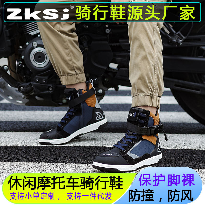 Cross-border motorcycle riding shoes motorcycle boots four seasons breathable anti-fall knight equipment road racing shoes parkour shoes four seasons