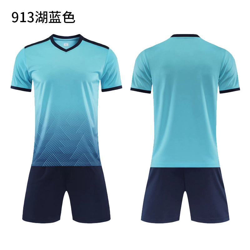 Football Uniform Set for Men and Women, Custom Printed Competition Team Uniforms, Breathable Training and Competition Uniforms, Children's Short-Sleeved Jerseys for Fans