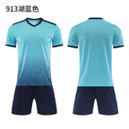 Football Uniform Set for Men and Women, Custom Printed Competition Team Uniforms, Breathable Training and Competition Uniforms, Children's Short-Sleeved Jerseys for Fans