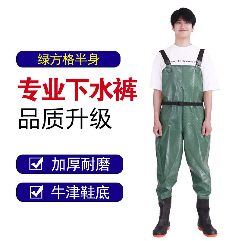 Water pants fishing pants fishing pants one-body rain pants water clothes digging lotus root fishing wading outdoor