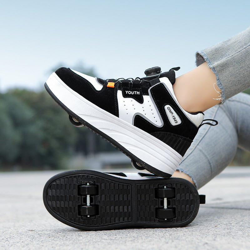 Wholesale children's heloo shoes for boys and girls outdoor sneaker four-wheel detachable walking skates foreign trade explosions