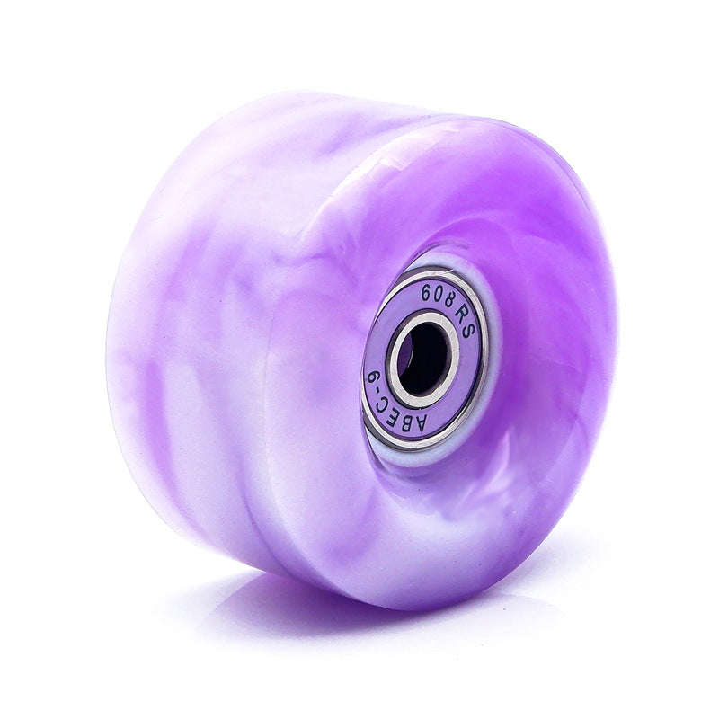 Double-row roller skates PU high elastic shock absorption mixed color wheel four-wheel skates non-luminous wheel roller skate universal wheel