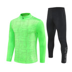 Half-Zip Pullover Football Training Suit Set Light Plate Long-Sleeved Autumn and Winter Appearance Suit Knitted Sportswear Customization