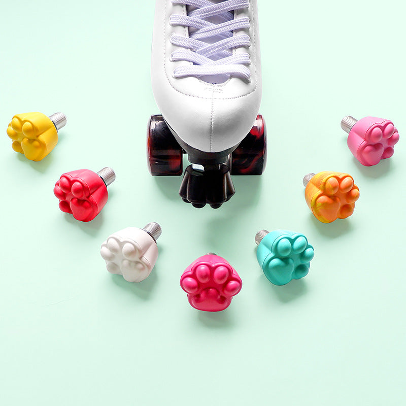 Double-row skates cat claw rubber brake head roller skates adjustable brakes skates wear-resistant ice point