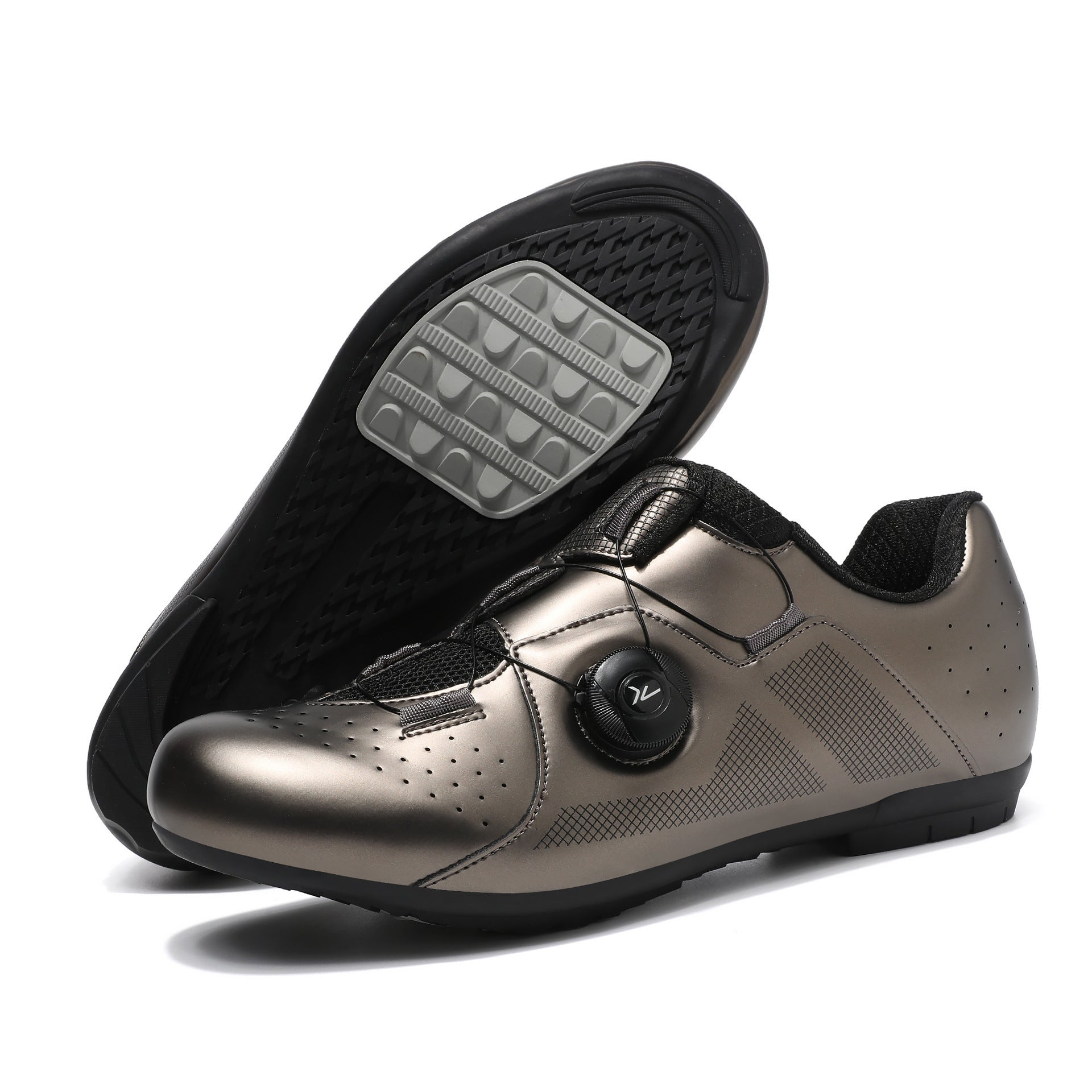 2025 Summer Pure White Road Bike Lock Shoes Set Breathable Men's and Women's Outdoor Cycling Shoes Lockless Cycling Shoes Large Size