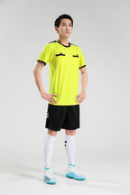 Quick-drying football referee uniform suit men's printed team uniform adult Referee Jersey student competition equipment football uniform summer